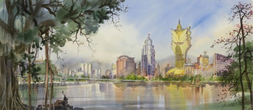 黎鷹《南灣湖春曉》